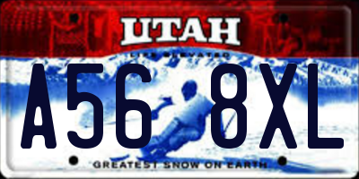 UT license plate A568XL