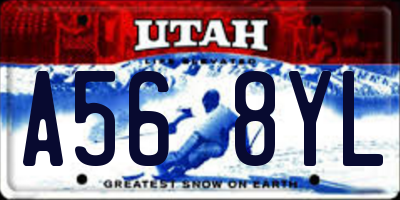 UT license plate A568YL