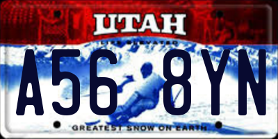 UT license plate A568YN