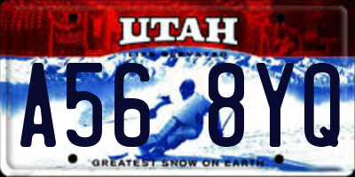 UT license plate A568YQ