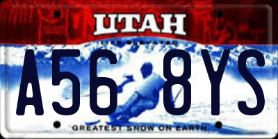 UT license plate A568YS