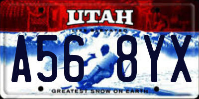 UT license plate A568YX
