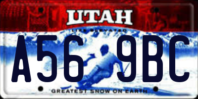 UT license plate A569BC
