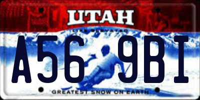 UT license plate A569BI