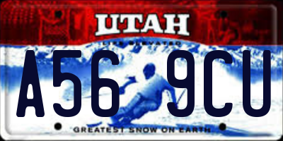 UT license plate A569CU