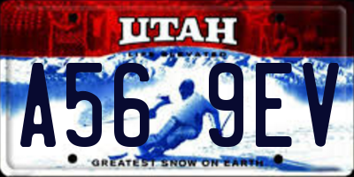 UT license plate A569EV