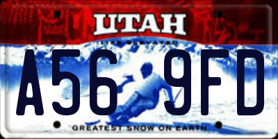 UT license plate A569FD