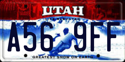 UT license plate A569FF