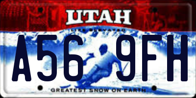 UT license plate A569FH