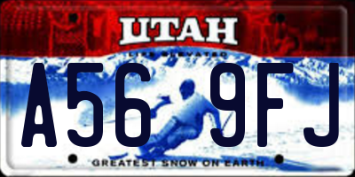UT license plate A569FJ