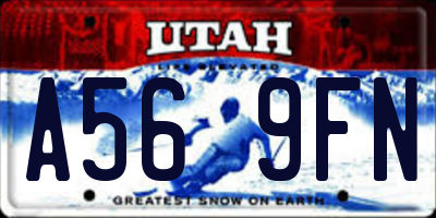 UT license plate A569FN