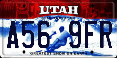 UT license plate A569FR