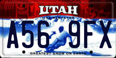 UT license plate A569FX