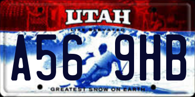 UT license plate A569HB