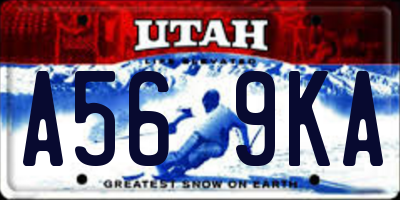 UT license plate A569KA
