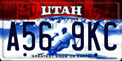 UT license plate A569KC