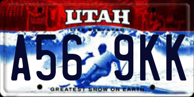 UT license plate A569KK