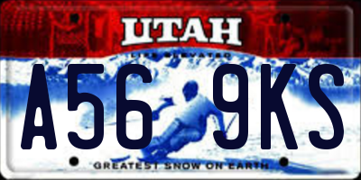 UT license plate A569KS