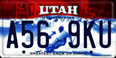 UT license plate A569KU