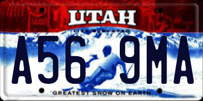 UT license plate A569MA