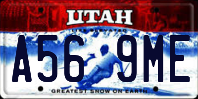 UT license plate A569ME