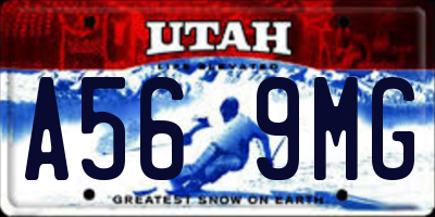 UT license plate A569MG