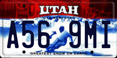 UT license plate A569MI