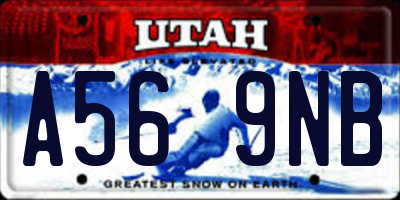 UT license plate A569NB