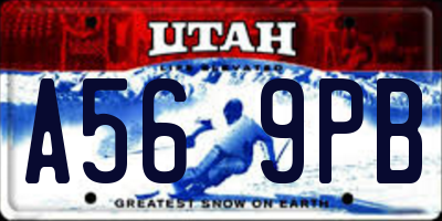 UT license plate A569PB