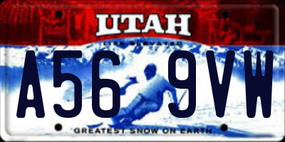 UT license plate A569VW