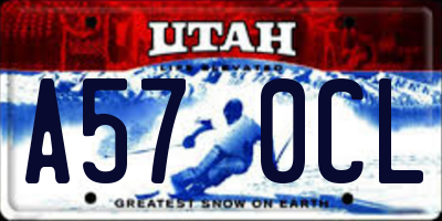 UT license plate A570CL