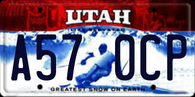 UT license plate A570CP