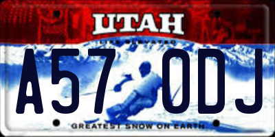 UT license plate A570DJ