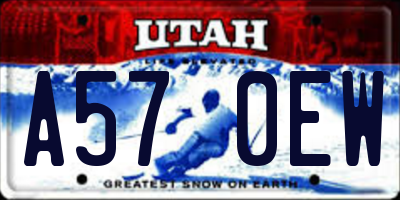 UT license plate A570EW