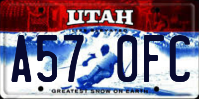 UT license plate A570FC