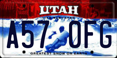 UT license plate A570FG