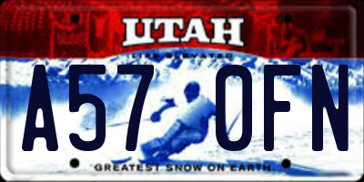 UT license plate A570FN