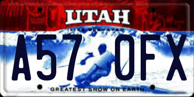 UT license plate A570FX