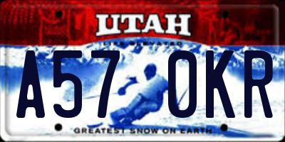 UT license plate A570KR