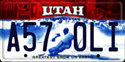 UT license plate A570LI