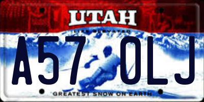 UT license plate A570LJ