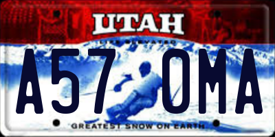 UT license plate A570MA