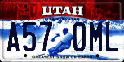 UT license plate A570ML