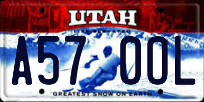 UT license plate A570OL