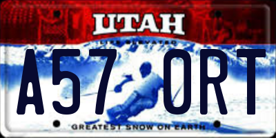 UT license plate A570RT