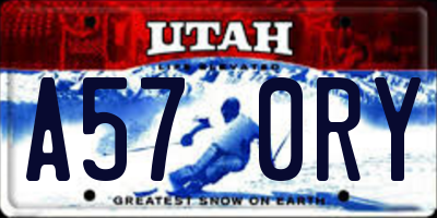 UT license plate A570RY
