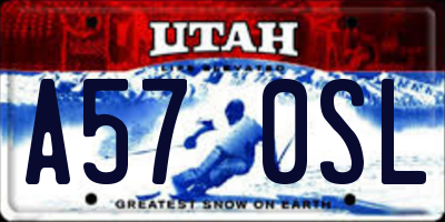 UT license plate A570SL