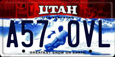 UT license plate A570VL