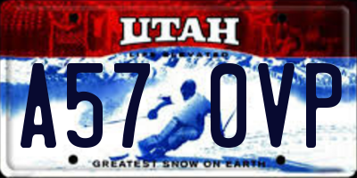 UT license plate A570VP