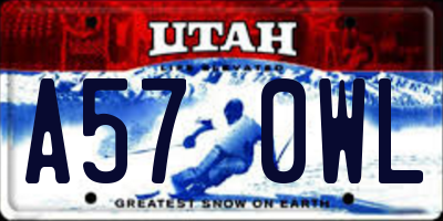 UT license plate A570WL